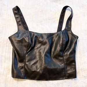 Abercrombie and Fitch Faux Leather Squareneck Top